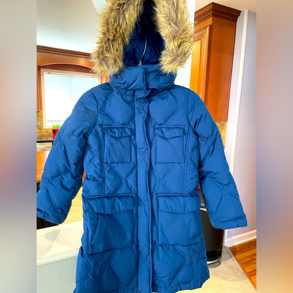 Land’s End Girls Jacket with Faux Fur Trimmed Hood, Size 6X, Large